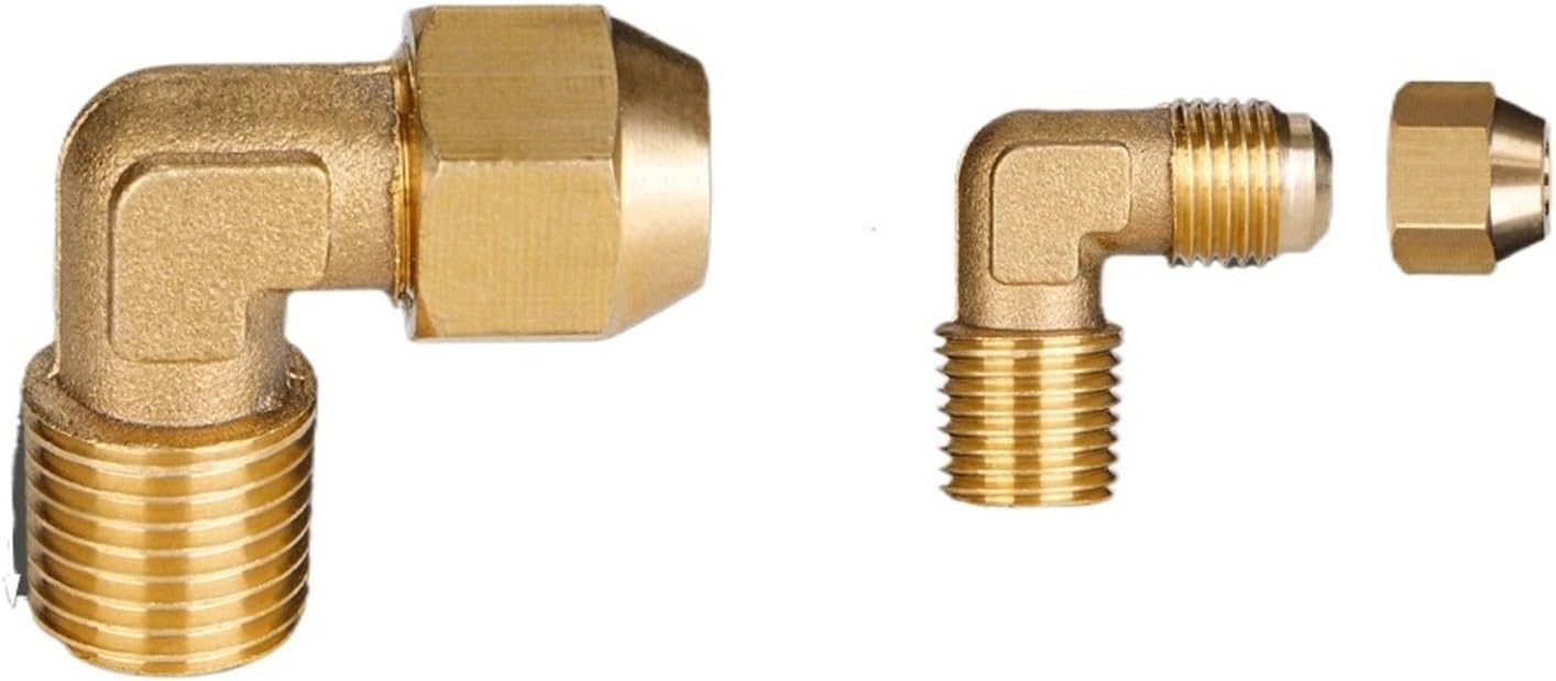 10PCS Elbow 90 Degree 1/8' 1/4' 3/8' 1/2' Male x 6 8 10 12 mm Flare Tube OD Union Brass Pipe Fitting Connector Coupler Water Fuel(1l4BSP x6mm M12x1.25)