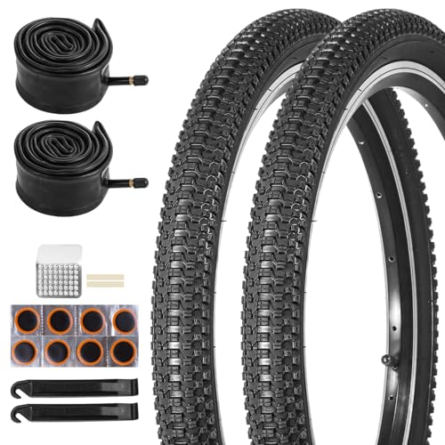 Pneu vélo de montagne 20x2.125 pouces avec chambre à air valve Schrader lot de 2