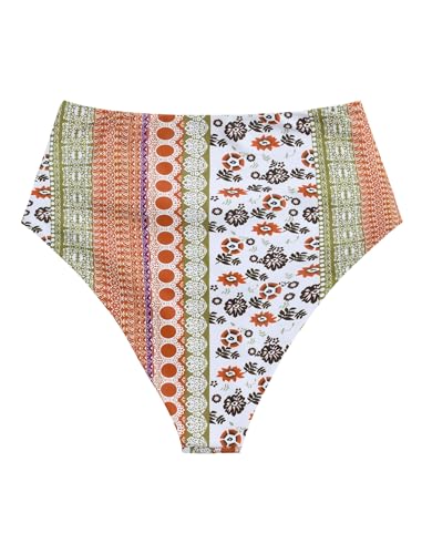 Image of ZAFUL Women High Waisted Bikini Bottoms Ruched Swimsuit Bottom Tummy Control Bathing Suit Bottoms