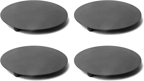 Satvik - 4 portavelas de metal de 4.5 pulgadas, portavelas de hierro decorativo negro para velas de cera, pedestal, velas de té, soporte para velas
