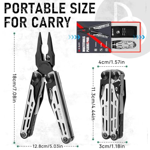 BIBURY Multitool Pliers Pro BI2045, Foldable Multitools with Replaceable Wire Cutters and Saw, Stainless Steel Multi Tool w/Upgraded Scissors and Screwdriver Set, Ideal for Camping, Hiking, Survival - Image 3