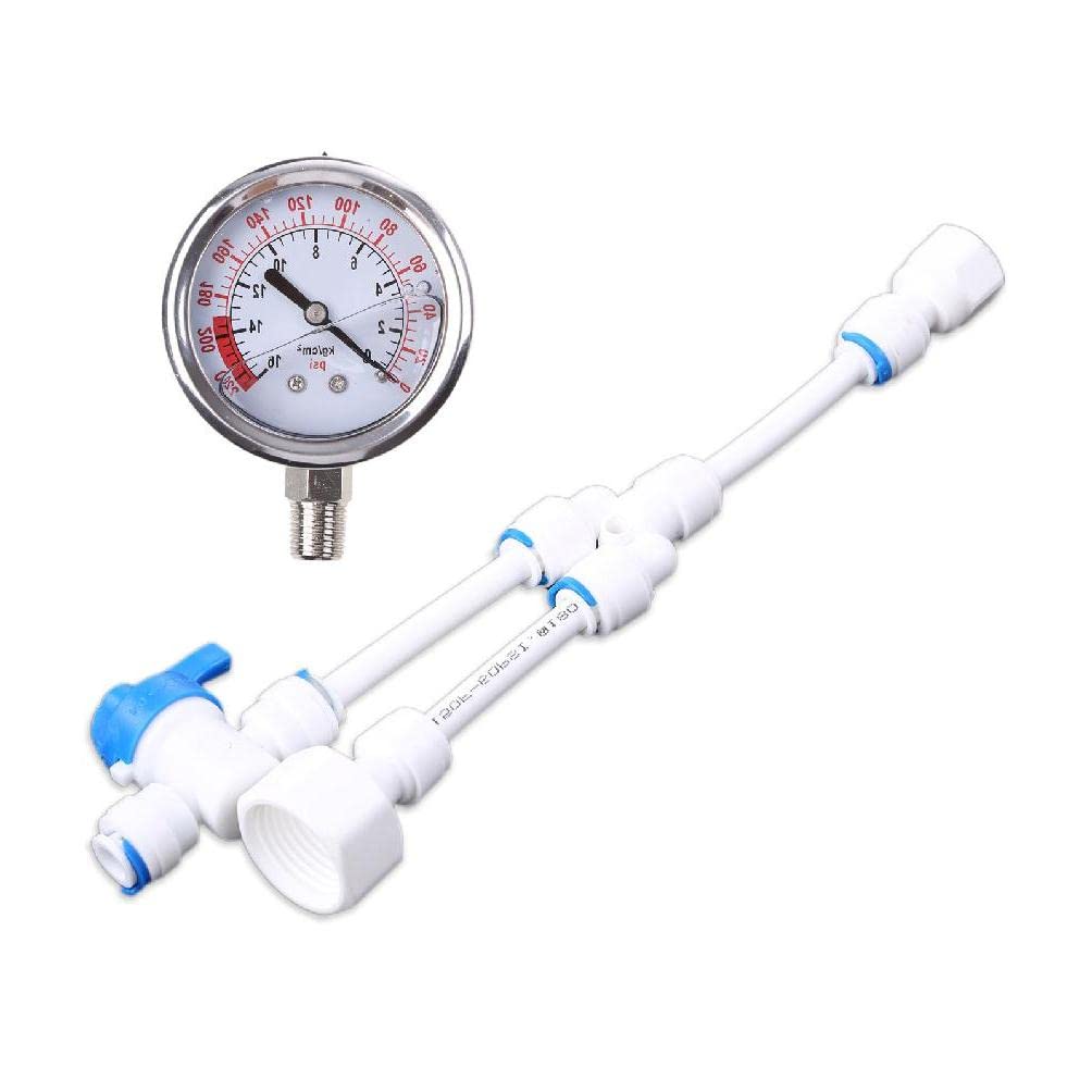 2 in1 Professional Water Purifier Tap Pipes Pressure Gauge Test Meter 0