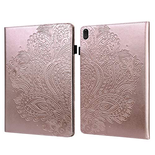 GLANDOTU Tablet Case for Lenovo Tab E10 (TB-X104F) Tablet-lightweight Shockproof Embossed Flip PU Leather Cover Case with fold Stand Protection- Rose gold - Image 2
