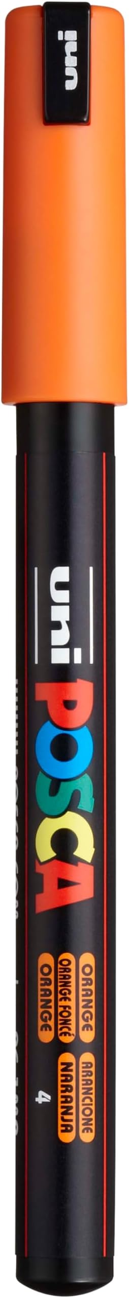 uni POSCA PC-1MR Water-Based Paint Markers, Extra Fine Tip (0.7mm), Orange