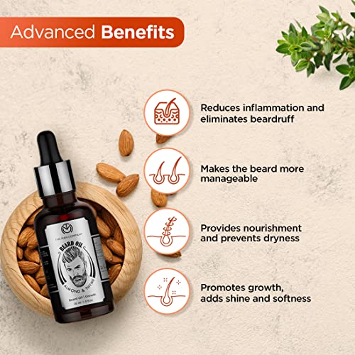 The Man Company Beard Oil for Growing Beard Faster with Almond & Thyme, 100% NATURAL, Best Beard Growth Oil for Men, Nourishes & Strengthens Uneven... - Image 6
