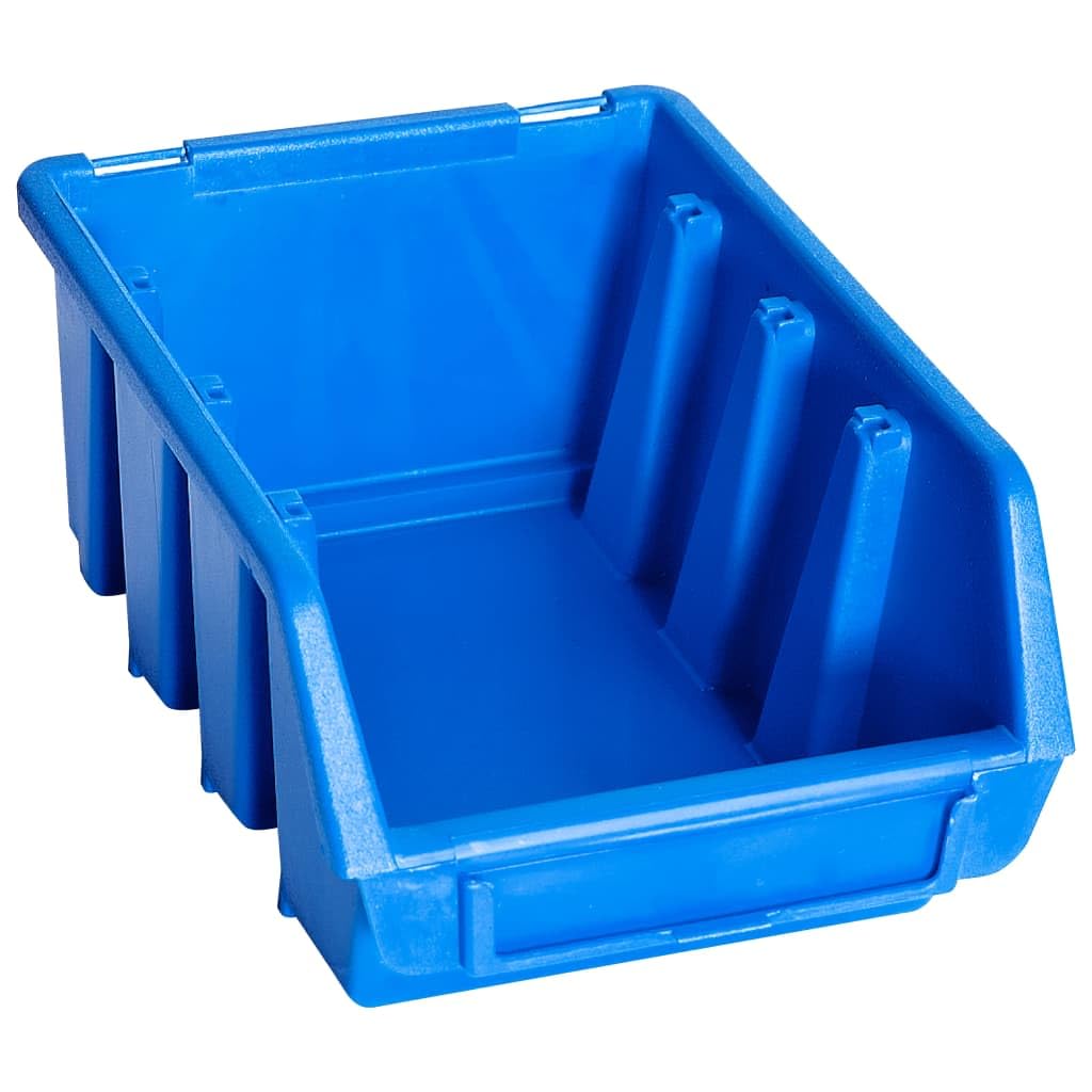 20 scatole impilabili in plastica blu, per officina, garage, viti, piccole parti