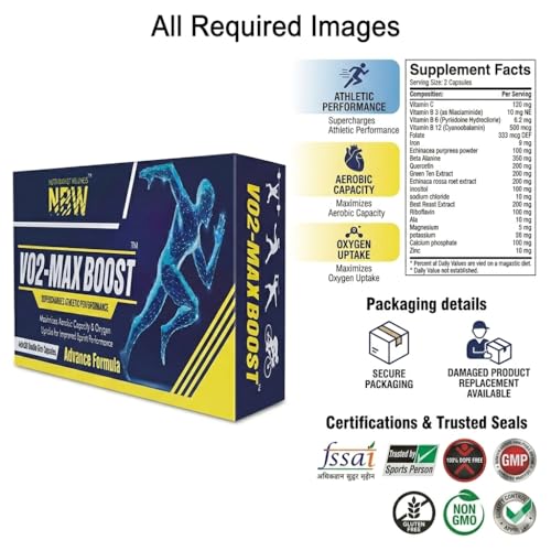 Image of NBW VO2 Max Boost | Supercharge Athletic Performance | Extreme Energy Supplement for Running, Cycling and Swimming | Recovery Supplement (30 Capsules)