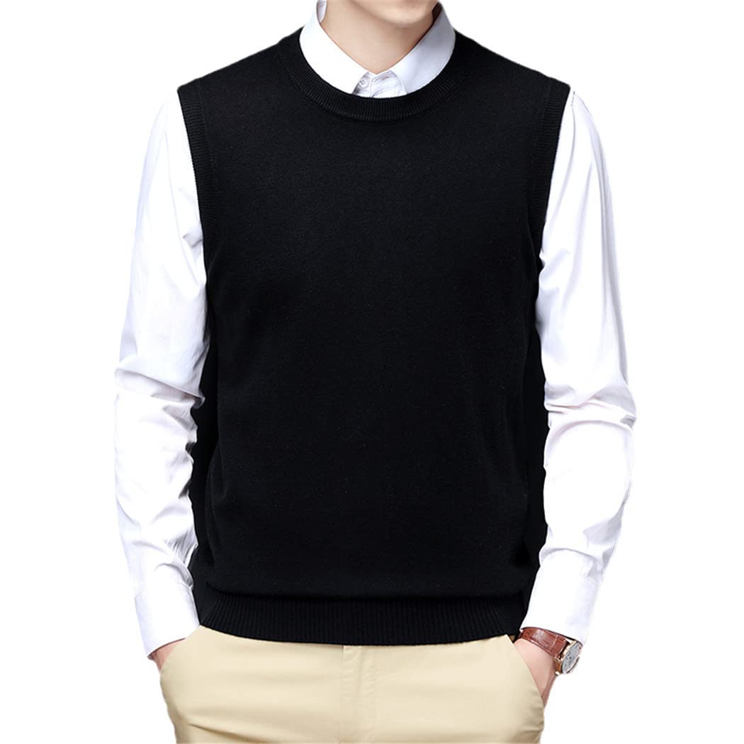 Pull coréen sans manches noir pour homme en taille M - 6