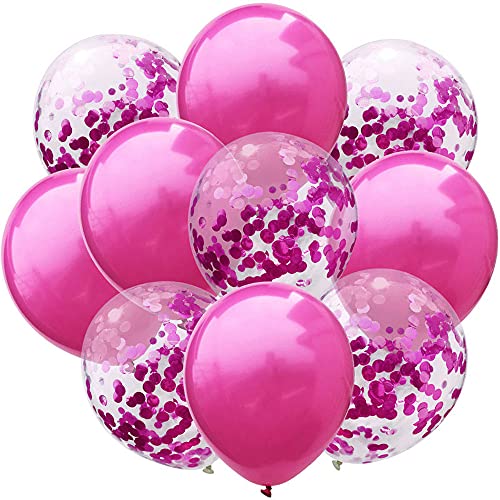 Image of Crackles Pink HD Metallic Chrome & Clear Confetti Shining Glitter Balloons Set For Birthday, Anniversary, Welcome and All Party Celebration Decoration Supplies (A Set Of 10 Pcs), Gold, Large (P-PCONFETTI-45-IP)