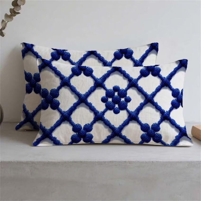 Housse de coussin imperméable bleu marine 70x90cm pour un confort durable