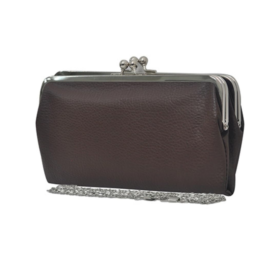Double Frame Vintage Style Clutch Purse, Women's Travel Wallet