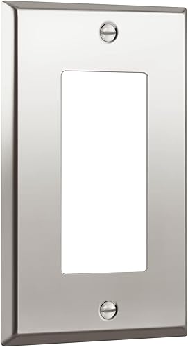 Miniatura 8 de ENERLITES Placa de pared metálica decorativa para interruptor o tomacorriente, acero inoxidable 201, resistente a la corrosión, tamaño 1-Gang 4.50"