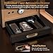 SEMKONT Cigar Humidor, Lighted Control Magnetic Door Desktop Cigar Humidor Cabinet,with Cigar Accessory Drawer and 2 humidifiers 3 Layer Large Capacity Humidor,Hold 100-150 Cigars (Brown)