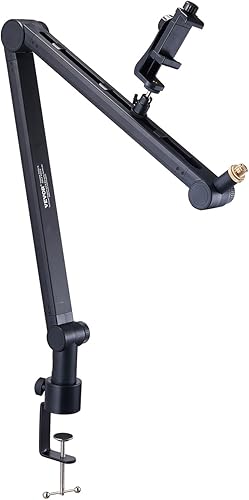 Miniatura 12 de VEVOR Brazo de brazo de micrófono, con abrazadera de montaje de escritorio, soporte de micrófono ajustable con gestión de cables, giratorio de 360,