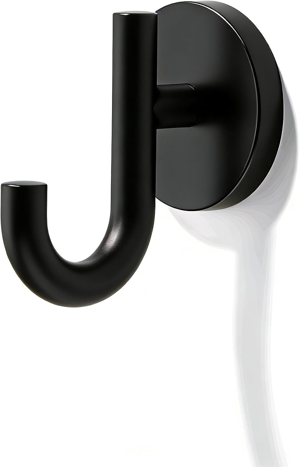 Zinc Matte Black Robe Coat Hooks 3 Pack with Screws, Heavy Duty Towel Hooks for Bathroom, Multi-Room Wall Hooks for Entryway, Garage & Mudroom - Family Organization Solution