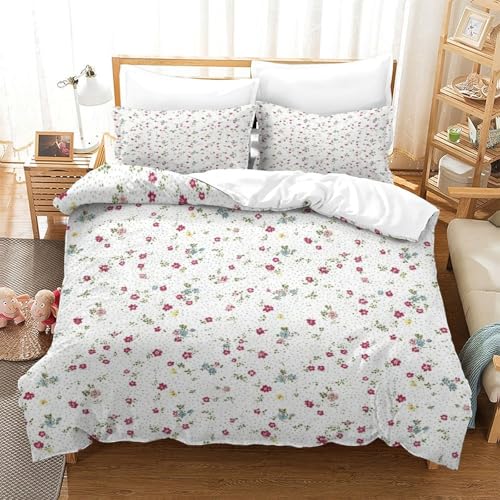 Parure de lit floral vintage en microfibre ultra douce de qualité supérieure pour lit simple - 3