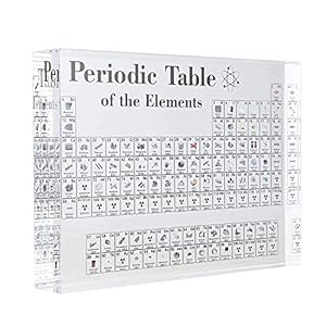 Acrylic Periodic Table Display with Real elementss Kids Teaching School Day Birthday Gifts Chemical Elements Display