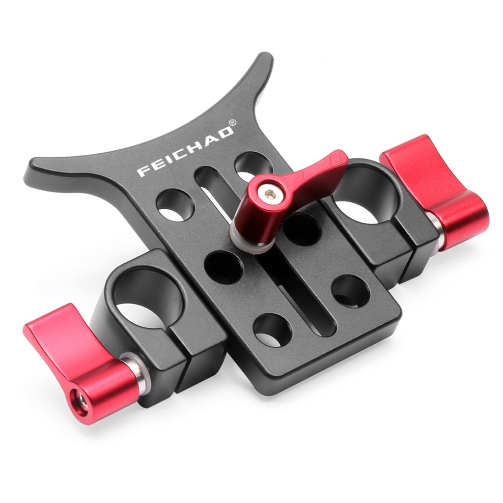 Abrazadera de varilla de 15 mm con agujeros dobles de 1/4 3/8 para cámara réflex digital, placa de liberación rápida (juego de abrazadera de barra)