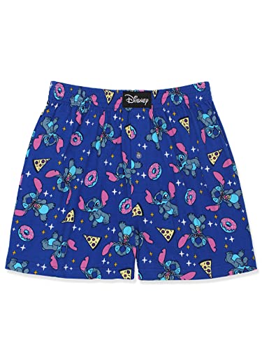Disney Lilo & Stitch Mens Cotton Jersey Button Fly Boxer Lounge Shorts