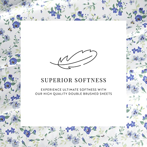 Linen Market 4 Piece King Bedding Sheet Set (Light Blue Floral) - Sleep Better Than Ever With These Ultra-Soft & Cooling Bed Sheets For Your King Size Bed - Deep Pocket Fits 16" Mattress #TOP2