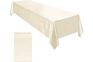 Ruisita Smooth Satin Party Tablecloth for Wedding 58 x 102 Inches