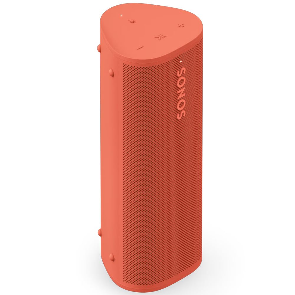 Sonos Roam 2 | Lightweight Portable Waterpoof Speaker with Bluetooth, WiFi, 10 Hour Battery Life and Voice Control for Home and Outdoor Use - Sunset Red-image-1