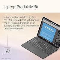 Microsoft Surface Pro | Copilot+ PC | 12” LCD Touchscreen | Snapdragon® X Plus | 16GB RAM | 512GB Speicher | Neuestes Modell | Platin – Ansicht 9