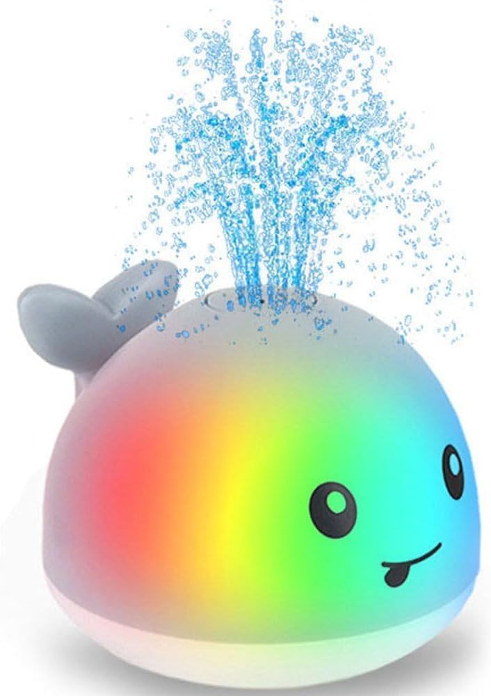 Baby Bath Toys, Light Up Bath Toys Spray Water Bath Toy, Sprinkler Bathtub Toys for Toddlers Kids Boys Girls, Pool Bathroom Toy for Infant,Christmas Baby Toys