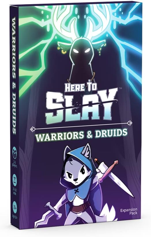 Here to Slay: Warriors & Druids Expansion Pack - Strategic role playing card game for kids, teens, & adults - 2-6 players, Ages 10+ - Brutal and adorable - Great for family game night