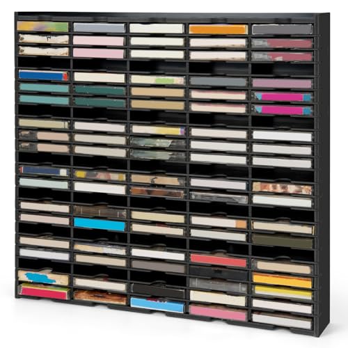 Arkiya 115-Slot Cassette Tape Storage Organizer Rack Wall Mount Cassette Tape Holder Audio Cassettes Display Shelf Ideal Gift for Cassette Collectors