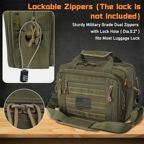 Image of Pistol Case, Gun Range Bags For 2 Pistols 6 Magazines Carrying Shooting Bag with Lockable Zipper for Shooting Range Outdoor Hunting