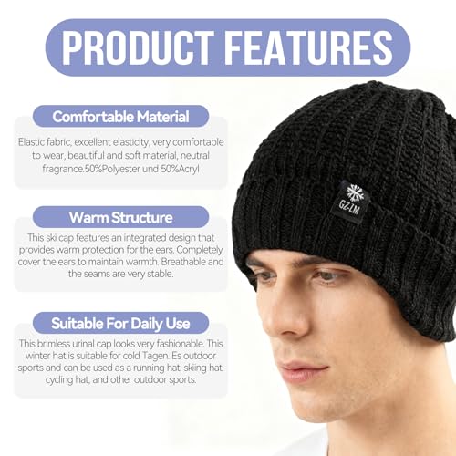 Wafuesh Bonnet d’Hiver Respirant en Tricot, Thermique et Doux - Chapeau Unisexe pour Homme et Femme - Idéal pour Les activités de Plein air par Temps Froid - Confort et Style Garanti – vue 3