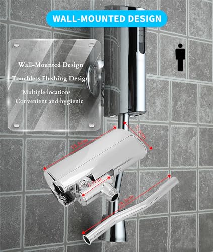 Gugxiom Automatisches Sensor-Urinalventil, Bad-WC-Urinalventil-Set, Wandmontiertes Urinal-Spülventil, Automatisches Sensor-Spülventil-Set, für Badezimmer-WC