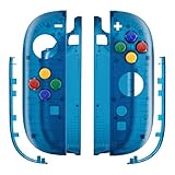 eXtremeRate Replacement Shell Buttons for Joycon 2, Custom Housing Faceplate Case + Decorative Strips + ABXY Direction Keys + Tools for Nintendo Switch 2 Controller - Essence Version - Clear Blue