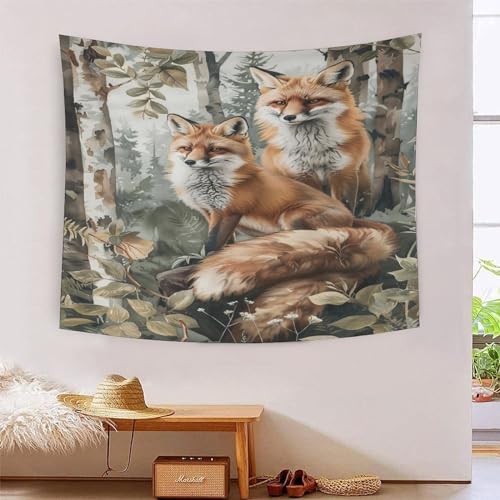 Art Mural Tapisserie Jungle Renard 3D : Évadez-vous depuis votre Lit