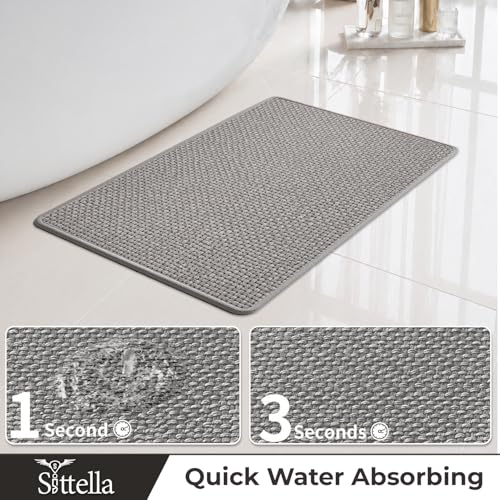 Image of SITTELLA Handwoven Jute Mat for Floor, Anti Skid Jute Rug for Living Room, Bathroom & Kitchen, Water Absorbent Kitchen Runner & Floor Mat|40 x 60 cm (Pack of 2)|Grey