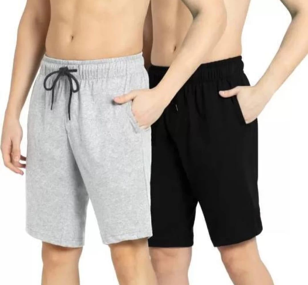 Men's Cotton Short | 100% Pure Cotton Fabric | Regular Fit Shorts with Pocket | Half Short Pant for Men (Pack of 2)-picture-40