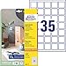 Produktbild AVERY Zweckform 6251-10 Quadratische Etiketten (350 Klebeetiketten, 35x35mm auf A4, QR Code Aufkleber zum Bedrucken, selbstklebend, permanent haftende QR Code Etiketten) 10 Blatt, weiß