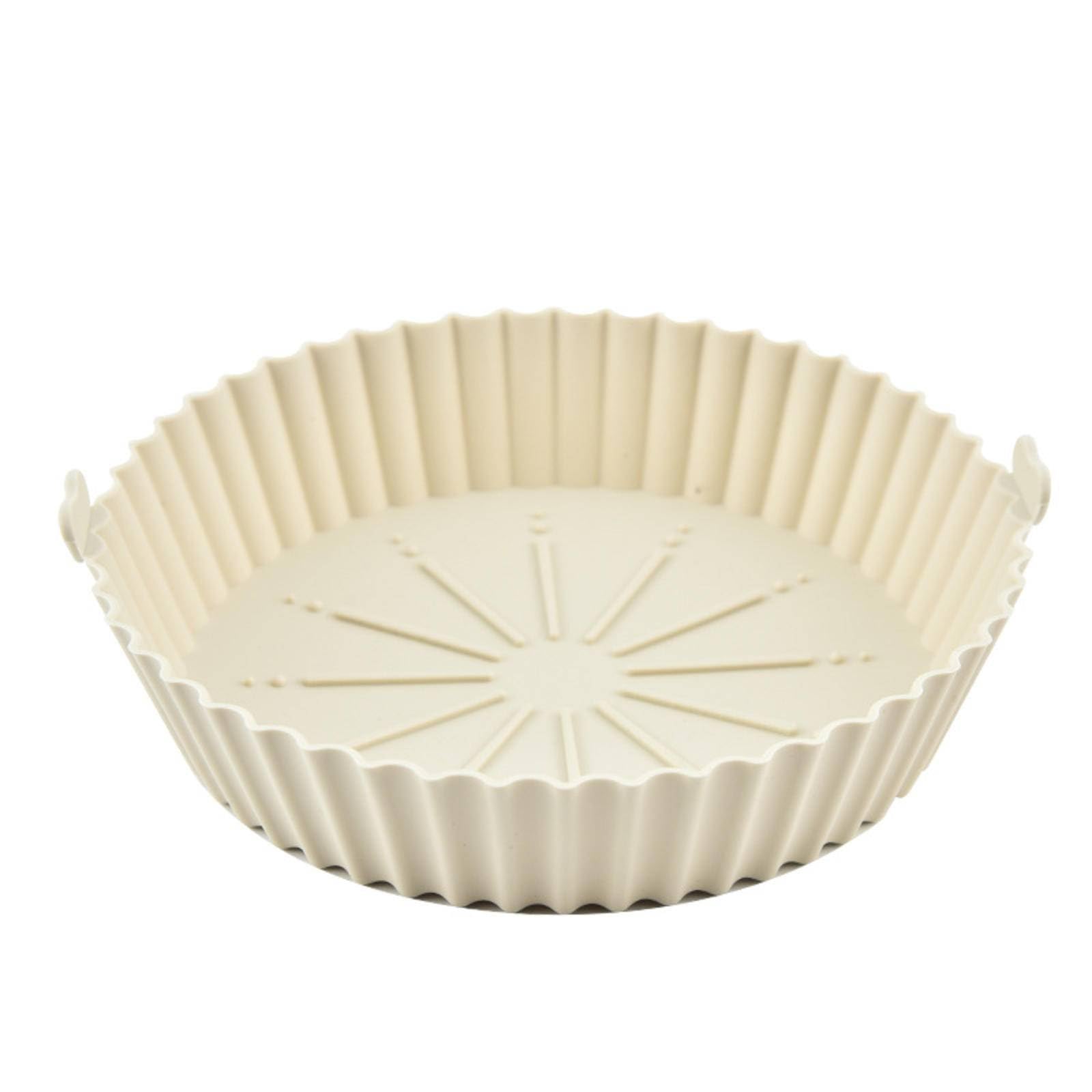 Sartén de silicona para freidora de aire y tazón, bandeja reutilizable para horno freidora de aire, bandeja de silicona apta para alimentos para cocinar y hornear perfectos, accesorios fáciles de