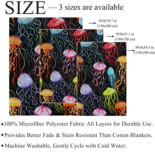 Couvre-lit méduse multicolore et couverture de lit moelleuse pour fille et garçon