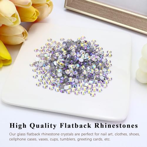 Image of Flatback Crystal Rhinestones Round Gems for Nail Art and Craft Clothes Glue Fix, Starry Night (3.8-4.0mm) SS16 /1440PCS