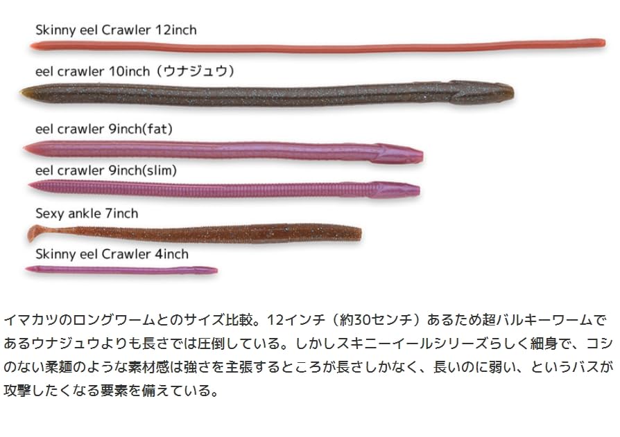 Amazon.co.jp: イマカツ(IMAKATSU) スキニーイールクローラー 12インチ