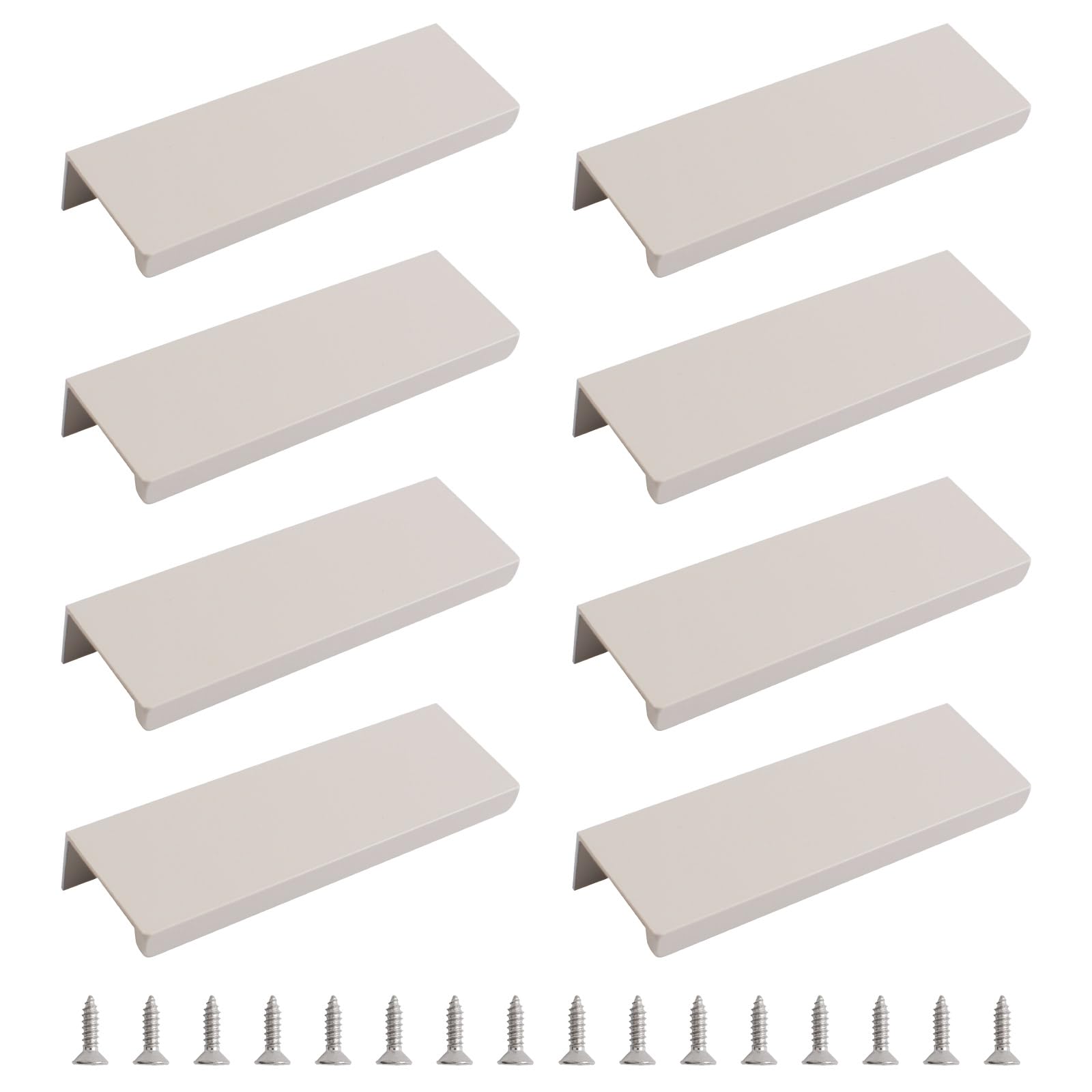 MOROBOR Finger Edge Pull, 8pcs Concealed Modern Style Drawer Handle, Right Angle Aluminum Alloy Invisible Wardrobe Handle for Cabinet Hardware Drawer,100mm/Cashmere Gray
