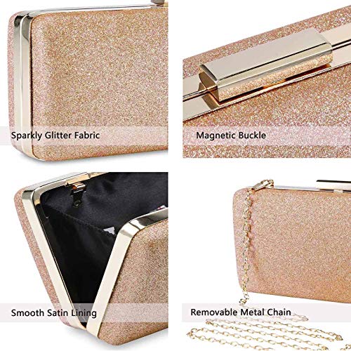 Image of Selight Glitter Clutch Purse for Women Wedding Evening Bag Sparkle Formal Bridal Purse Ladies Prom Cocktail Party Handbag