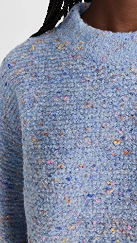 Image of Theory Women's Boxy Mock Neck Tweed Boucle Sweater