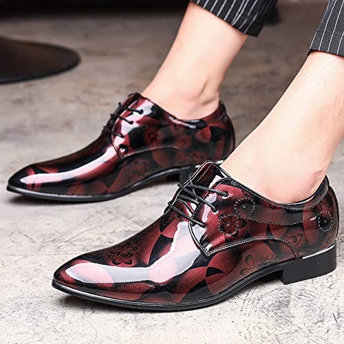 Mens Shoes Oxford Lace Up Comfortable Soft Mens Oxford Patent Leather Slip-on Dress Shoes2