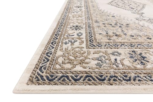 Image of Loloi Teagan Oatmeal /Ivory 6'-7 inch x 9'-2 inch Area Rug
