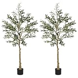 Lifelike olive tree design: Both artificial trees look like the real deal! You and guests won't be able to tell the difference - bringing in nature the effortless way.