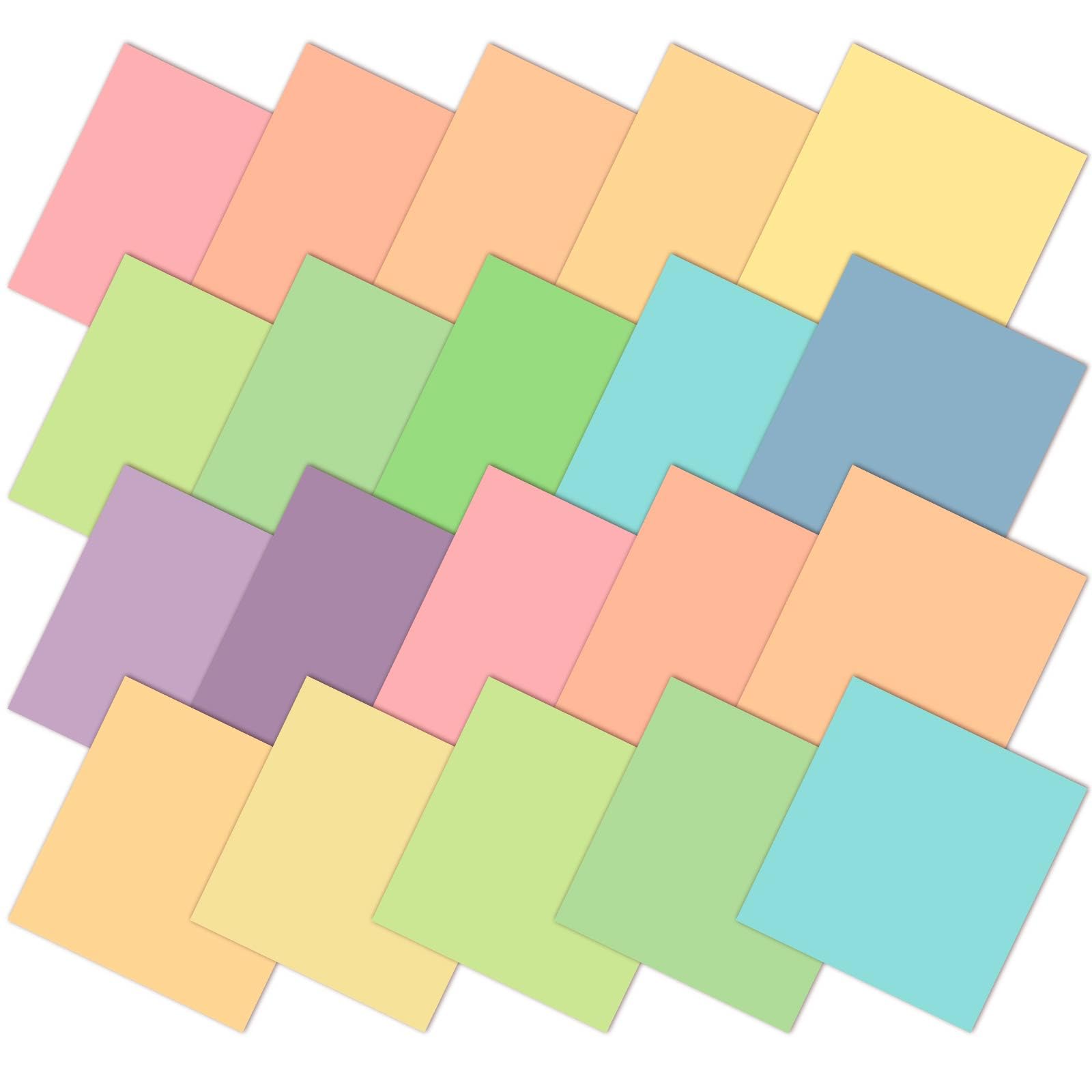Ganeen 60 Pcs 10 x 10 Inch Pastel Cotton Quilting Fabric Squares, Solid