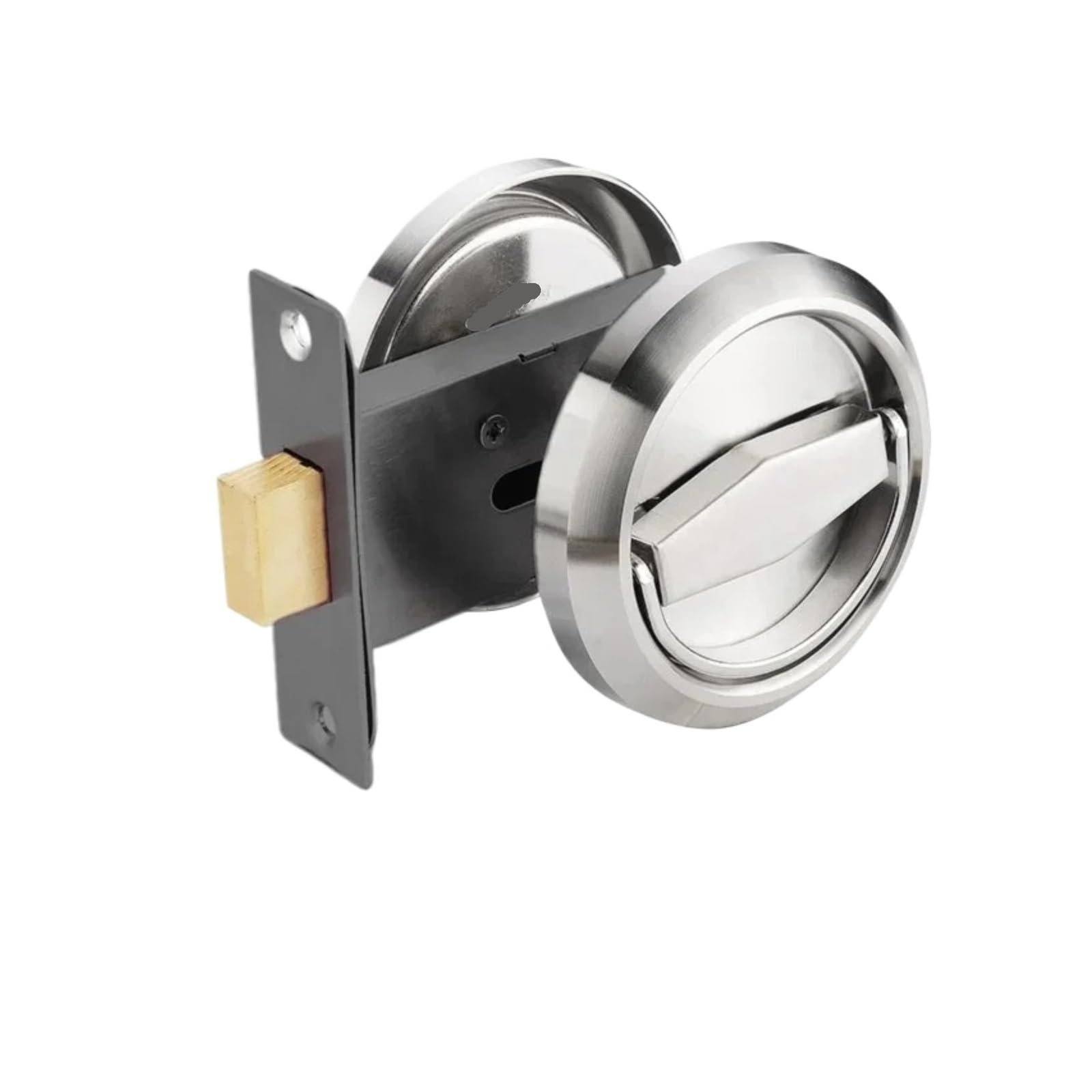 Yxinaer Silver-Double-Sided Round Recessed Door Lock Round Recessed Door Lock